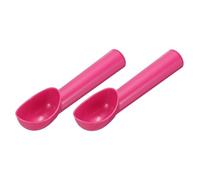 sourcing map 2pcs Plastic Ice Cream Scoops, Fruit Spoons Watermelon Scooper Kitchen Tools for Ice Cream Yogurt Cupcake Melon Ball Red