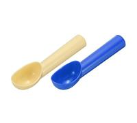 sourcing map 2pcs Plastic Ice Cream Scoops, Fruit Spoons Watermelon Scooper Kitchen Tools for Ice Cream Yogurt Cupcake Melon Ball Blue Beige
