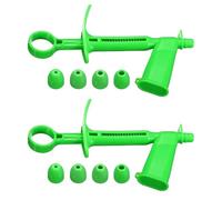 sourcing map 2Pcs Plastic Pearl Applicator, Pearl Sprinkles Ball Cake Decorating Kit with 4 Sizes Tip Nozzles for Cake Decoration Tools Sugar Balls Craft DIY Baking, Dessert Sculpting, Green