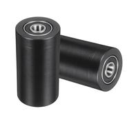 sourcing map 2Pcs Plastic Roller Wheel with Bearings, ID 15/32" (12mm) x OD 1-7/8" (48mm) x Length 3-9/16" (90mm), Guiding Wheel Flat Belt Idler (Black)
