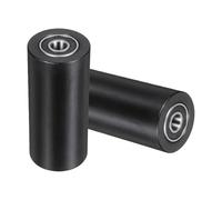 sourcing map 2Pcs Plastic Roller Wheel with Bearings, ID 3/8" (10mm) x OD 1-37/64" (40mm) x Length 3-9/16" (90mm), Guiding Wheel Flat Belt Idler (Black)