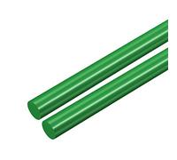 sourcing map 2pcs Plastic Round Rod 1/2 inch Dia 20 inch Length Green (POM) Polyoxymethylene Rods Engineering Plastic Round Bars(12mm)