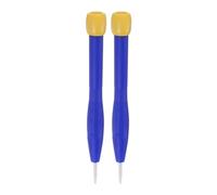 sourcing map 2Pcs Plastic Screwdriver 0.9mm Slotted Head Screw Driver Ceramic Repair Hand Tool with Rotatable Cover for High Frequency Circuit Adjustment