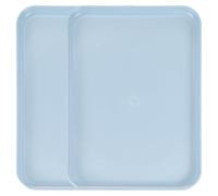 sourcing map 2Pcs Plastic Serving Trays, 12.2 x 8.7 Inch Rectangle Food Trays Serving Cafeteria for Kitchen Restaurant Coffee Fruit Burger Lunch Dessert, Light Blue