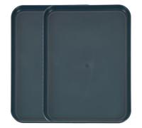 sourcing map 2Pcs Plastic Serving Trays, 12.2 x 8.7 Inch Rectangle Food Trays Serving Cafeteria for Kitchen Restaurant Coffee Fruit Burger Lunch Dessert, Dark Blue