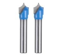 sourcing map 2pcs Point Cutting Roundover Profile Router Bit 3/16" Radius 1/4" Shank 3/8" Cutting Diameter 2 Flute Round Over CNC Router Bit for 2D and 3D Carving Woodworking Engraving Tool