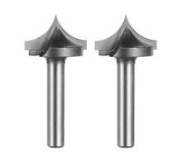 sourcing map 2pcs Point Cutting Roundover Router Bit 7/16" Radius 1/4" Shank 7/8" Cutting Diameter 2 Flute Round Over CNC Router Bit for 2D and 3D Carving Woodworking Engraving Tool