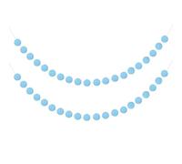 sourcing map 2pcs Pom Pom Garland 6.6 ft 20 Balls Colorful Felt Ball Garland for Wall Christmas Tree Decor Birthday Banner Easter Party Decorations, Blue