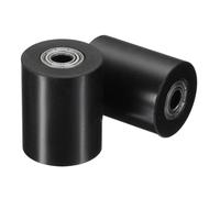 sourcing map 2Pcs POM Roller Wheel with Bearings, ID 1/4" (6mm) x OD 1" (24mm) x Length 1-5/32" (30mm), Guiding Wheel Flat Belt Idler (Black)