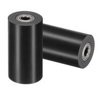 sourcing map 2Pcs POM Roller Wheel with Bearings, ID 1/4" (6mm) x OD 1" (24mm) x Length 2" (50mm), Guiding Wheel Flat Belt Idler (Black)