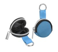 sourcing map 2pcs Portable Ring Organizer Case with Keychain, Anti-Lost Traveling Ring Holder Storage Bag Small Organizer Case for Mini Necklace Earrings Jewelry, Light Blue