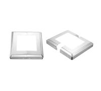 sourcing map 2Pcs Post Base Cover, 10"x10" (Internal Size 6"x6") Metal Split Style Post Skirt, Porch Column Wrap for Post Fence Deck Cable Railing Baluster Stair Rails, Silver