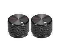 sourcing map 2pcs Potentiometer Finish Black Aluminum Volume Control Knob for Amplifier Guitar