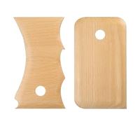 sourcing map 2pcs Pottery Ribs Trimming Tools Pottery Profile Rib Wooden Foot Shaper Shaping Big Wave Design Texture Rib Beech Wood for Carving Ceramics Clay
