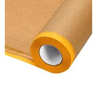 sourcing map 2pcs Pre-Taped Masking Paper, 60CM x 15M/24 x 49 ft Paint Adhesive Protective Paper Painter Tape and Drape for Masking Auto Body Covering Wall Skirting Frames, Yellow