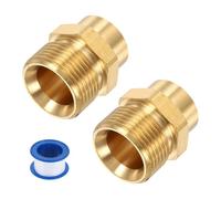 sourcing map 2Pcs Pressure Washer Adapter, G1/4" Female to M22 14mm Male Quick Connect Fittings Brass Swivel Adapter with Sealant Tape for Pressure Power Washers Hose