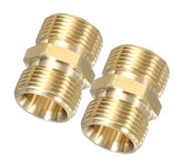 sourcing map 2PCS Pressure Washer Hose Connector M22 Male to M22 Male 4800PSI Copper Pressure Washer Hose Adapter Coupler Extension Fitting Quick Connect