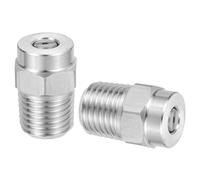 sourcing map 2Pcs Pressure Washer Nozzle, Stainless Steel Thread Nozzles Tips, Universal Replacement for Undercarriage Cleaner Water Broom, 1/4 Inch NPT Male, 25 Degree 065 Orifice