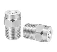 sourcing map 2Pcs Pressure Washer Nozzle, Stainless Steel Thread Nozzles Tips, Universal Replacement for Undercarriage Cleaner Water Broom, 1/4 Inch NPT Male, 15 Degree 030 Orifice