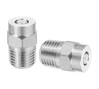 sourcing map 2Pcs Pressure Washer Nozzle, Stainless Steel Thread Nozzles Tips, Universal Replacement for Undercarriage Cleaner Water Broom, 1/4 Inch NPT Male, 25 Degree 025 Orifice