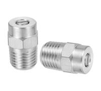 sourcing map 2Pcs Pressure Washer Nozzle, Stainless Steel Thread Nozzles Tips, Universal Replacement for Undercarriage Cleaner Water Broom, 1/4 Inch NPT Male, 40 Degree 035 Orifice