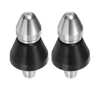 sourcing map 2pcs Pressure Washer Sewer Nozzle 1/4" Quick Connect 5000 PSI Stainless Steel Drain Blaster Rotating Button Nose Fixed Cleaning Water Hoses Jet for Drain Cleaning Hose