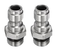 sourcing map 2pcs Pressure Washer Sewer Nozzles 1/4" Quick Connect 5000 PSI Stainless Steel Drain Blaster Rotating Button Nose Fixed Cleaning Water Hose Jet for Drain Cleaning Hose