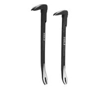 sourcing map 2pcs Pry Bar Crowbar Nail Puller 10" 11"" Carbon Steel Crowbar Tool Rounded Head Pry Tool for Prying and Pulling Home Remodeling Woodworking, Black