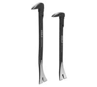 sourcing map 2pcs Pry Bar Crowbar Nail Puller 10" 12"" Carbon Steel Crowbar Tool Flat Wrecking Bar for Prying and Pulling Home Remodeling Woodworking, Black