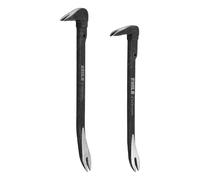 sourcing map 2pcs Pry Bar Crowbar Nail Puller 10" 12"" Carbon Steel Crowbar Tool Rounded Head Pry Tool for Prying and Pulling Home Remodeling Woodworking, Black