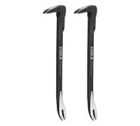 sourcing map 2pcs Pry Bar Crowbar Nail Puller 10" Carbon Steel Crowbar Tool Rounded Head Pry Tool for Prying and Pulling Home Remodeling Woodworking, Black