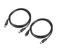 sourcing map 2Pcs PS/2 Mouse and Keyboard Extension Cable 6 Pin 4.92 Feet Male to Male/Female for PC, Black