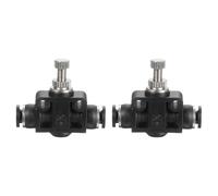 sourcing map 2pcs PSA-1/4 Air Flow Control Valve Push to Connect Fitting 1/4" OD x 1/4" OD in-Line Speed Controller Union Straight for Semi Truck Trailers Air Brake System, Black