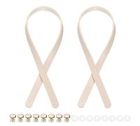 sourcing map 2Pcs PU Leather Bag Handle, 25.6" Handbag Straps with 8Pcs Rivets 0.7" Wide Sew on Bag Handle Replacement Shoulder Bag Strap for DIY Bag Making Wallet Handbag Repair, Grey