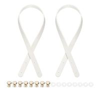 sourcing map 2Pcs PU Leather Bag Handle, 25.6" Handbag Straps with 8Pcs Rivets 0.7" Wide Sew on Bag Handle Replacement Shoulder Bag Strap for DIY Bag Making Wallet Handbag Repair, White