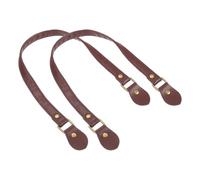 sourcing map 2Pcs PU Leather Purse Straps, 24.4" Sew on Bag Handle with Ear Shape End for DIY Crochet Purse Tote Underarm Bags Repairing Making Supplies, Coffee