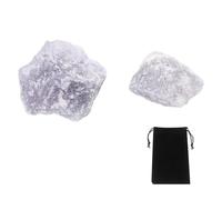 sourcing map 2Pcs Purple Fluorite Rough Crystals, Crystal Rocks Stone Real Raw Gemstones with Velvet Bag for Vase Filler Landscape Bottom Decoration Home Collection Decor DIY Project