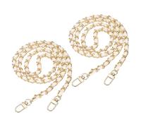 sourcing map 2Pcs Purse Chain Strap, 12" Iron Leather Bag Chain Strap Replacement with Buckle for Handbag Shoulder and Crossbody Bags(White, Gold)