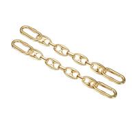 sourcing map 2Pcs Purse Strap Extender 5.9-Inch, Bag Extender Chain Light Gold, Metal Bag Replacement Handbag Chain with Spring Buckle for Purse Handbags Shoulder Bag Decoration, Flat Style