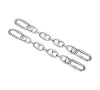 sourcing map 2Pcs Purse Strap Extender 5.9-Inch, Bag Extender Chain Silver, Metal Bag Replacement Handbag Chain with Spring Buckle for Purse Handbags Shoulder Bag Decoration, Flat Style