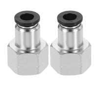 sourcing map 2Pcs Push to Connect Fittings, 1/4" Tube ODx1/4" NPT Female Thread Straight Pneumatic Connector for Hydraulic and Pneumatic Systems