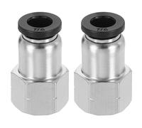 sourcing map 2Pcs Push to Connect Fittings, 1/4" Tube ODx1/8" NPT Female Thread Straight Pneumatic Connector for Hydraulic and Pneumatic Systems