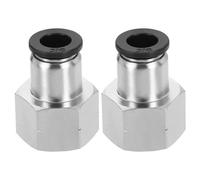 sourcing map 2Pcs Push to Connect Fittings, 3/8" Tube ODx1/2" NPT Female Thread Straight Pneumatic Connector for Hydraulic and Pneumatic Systems