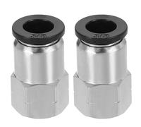 sourcing map 2Pcs Push to Connect Fittings, 3/8" Tube ODx1/4" NPT Female Thread Straight Pneumatic Connector for Hydraulic and Pneumatic Systems