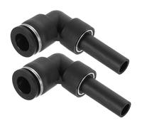sourcing map 2Pcs Push to Connect Tube Fitting, 3/8" Tube OD x 3/8" Stem OD Elbow Fitting with Plug-in Stem for Hydraulic and Pneumatic Systems