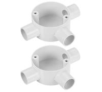 sourcing map 2Pcs PVC Conduit Box Junction Box 3 Way 20mm M4 x 0.7 Waterproof for Electronic Projects