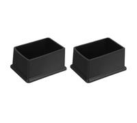 sourcing map 2Pcs PVC Square Chair Leg Caps, 60mm x 40mm OD Black Furniture Feet Pads Table Foot Cover Caps Floor Protectors for Patio Table Cabinet Bed Furniture