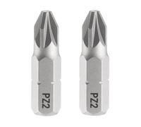 sourcing map 2pcs PZ2 Screwdriver Bit 1/4" Hex Shank 25mm/1" Length Magnetic Phillips Slotted S2 Steel Screw Driver Bit