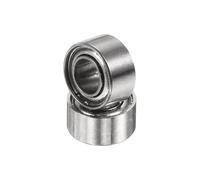 sourcing map 2pcs R133ZZ Deep Groove Ball Bearings 3/32" ID x 3/16" OD x 3/32" Height Miniature Bearings Double Metal Shielded Chrome Steel Z1 Bearing for Engineering Machinery, ABEC1