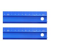 sourcing map 2pcs Raised Grip Metal Ruler 60cm Metric Ruler Measure Aluminum Alloy Anti Slip Protective Ruler Straight Cutting Ruler Measuring Tool with Hanging hole for Cutting Measuring, Blue